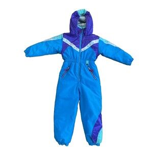 Basic Outlook Jumpsuit Medium 5/6 Snowsuit Waterproof Hooded Colorblock Y2K NWOT